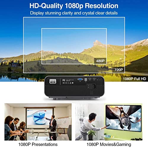 CXDTBH Home Projector Led Home Theater Beamer System Full 1080p Native Resolution 10000:1 Contrast Ratio 900dab Projector ( Color : D )