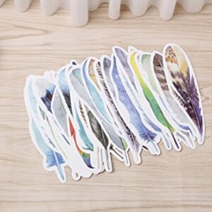 Usdepant 30Pcs/Set Colorful Feather Shape Paper Bookmarks for Reading (Colorful Feather Shape)