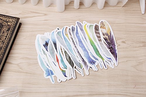 Usdepant 30Pcs/Set Colorful Feather Shape Paper Bookmarks for Reading (Colorful Feather Shape)