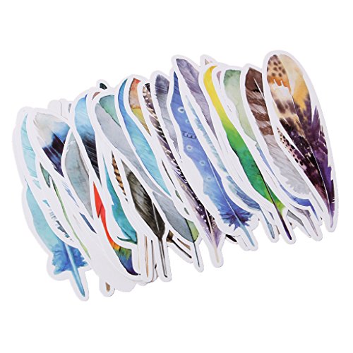 Usdepant 30Pcs/Set Colorful Feather Shape Paper Bookmarks for Reading (Colorful Feather Shape)