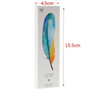 Usdepant 30Pcs/Set Colorful Feather Shape Paper Bookmarks for Reading (Colorful Feather Shape)