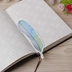 Usdepant 30Pcs/Set Colorful Feather Shape Paper Bookmarks for Reading (Colorful Feather Shape)