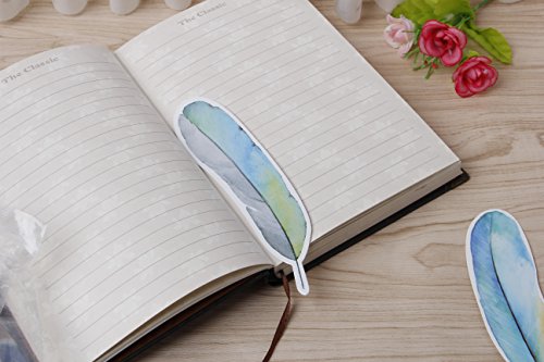 Usdepant 30Pcs/Set Colorful Feather Shape Paper Bookmarks for Reading (Colorful Feather Shape)