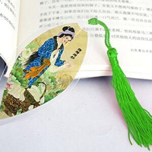 Fascola Leaf Bookmarks - Made of Real Leaves 4PCs Landscape Vein Bookmark with Traditional Chinese Painting Business Gift