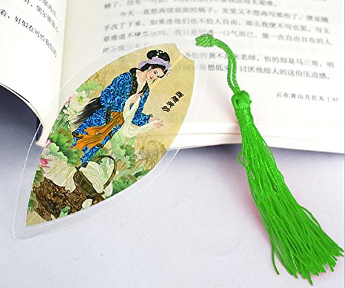 Fascola Leaf Bookmarks - Made of Real Leaves 4PCs Landscape Vein Bookmark with Traditional Chinese Painting Business Gift