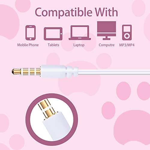 DTMNEP Kids Earbuds for Back to School with Cute Earphones Storage Case, Unicorn Earbuds for Kids in-Ear Headphones of Electronics Wired 3.5mm with Mic, Lovely Gifts for School Girls and Boys (Pink)