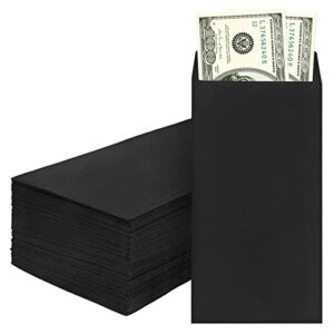 swesara 100 pack cash envelopes for budgeting, 6.7 x 3.5 inch | large pack of self-adhesive money envelopes for cash or coins | organization envelopes for checks, jewelry, and small items(black)