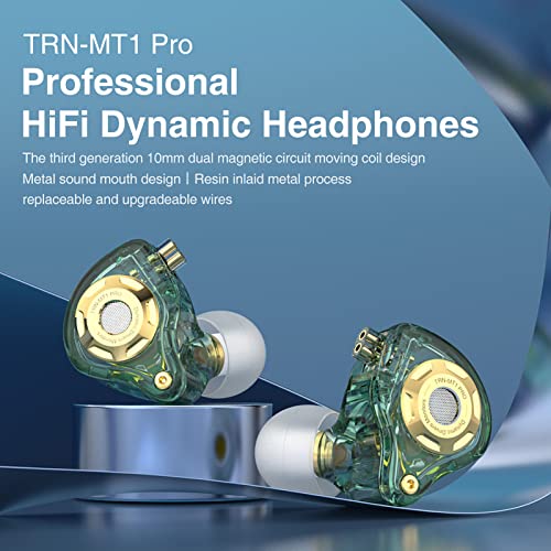 FEDAI TRN MT1 PRO in Ear Monitor Earbuds, 10mm Composite Dual Magnetic Dynamic Earphones Sport Earbuds in Ear Earphones Sport Noise Cancelling Hearphone with Detachable C Pin Cable(No mic, Black)