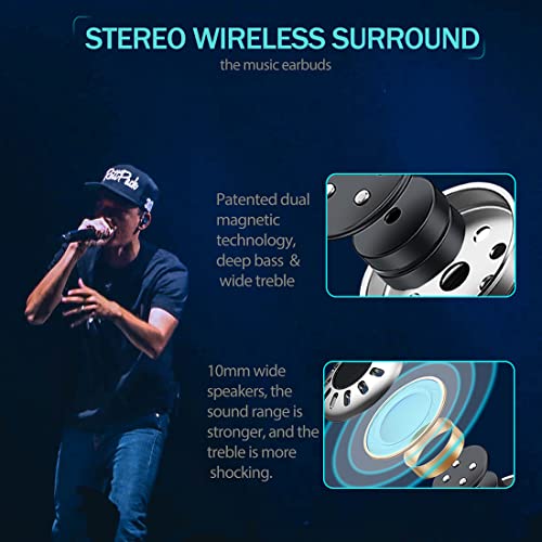 Active Noise Cancellation Bluetooth Wireless Headset, in-Ear True Wireless Stereo Earbuds with Digital Charging case, Earphones with 2200 mAh, 40 Hours Play Time, Compatible iOS Android etc1