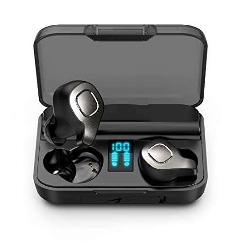 Active Noise Cancellation Bluetooth Wireless Headset, in-Ear True Wireless Stereo Earbuds with Digital Charging case, Earphones with 2200 mAh, 40 Hours Play Time, Compatible iOS Android etc1
