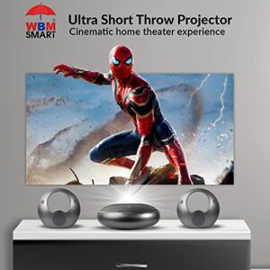 WBM SMART Ultra Short Throw 4K Projector UHD 100 Inch Smart TV with Two External Speakers