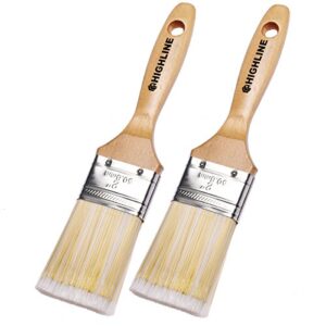 2 pack – 2″ wide highline premium bristle paint brushes