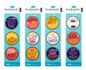 funny quote bookmarks – just clip it! (4 sets of 3 page markers- total 12) funny bookmark set – ideal for bookworms of all ages. adults men women teens & kids love our fun domed designs!