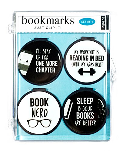 Funny Quote Bookmarks - JUST Clip IT! (4 Sets of 3 Page Markers- Total 12) Funny Bookmark Set - Ideal for Bookworms of All Ages. Adults Men Women Teens & Kids Love Our Fun Domed Designs!