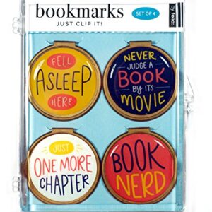 Funny Quote Bookmarks - JUST Clip IT! (4 Sets of 3 Page Markers- Total 12) Funny Bookmark Set - Ideal for Bookworms of All Ages. Adults Men Women Teens & Kids Love Our Fun Domed Designs!