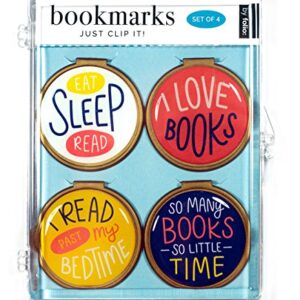 Funny Quote Bookmarks - JUST Clip IT! (4 Sets of 3 Page Markers- Total 12) Funny Bookmark Set - Ideal for Bookworms of All Ages. Adults Men Women Teens & Kids Love Our Fun Domed Designs!