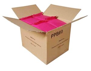 imbaprice 250-pack #0 (6″ x 10″) premium hot pink color self seal poly bubble mailers padded shipping envelopes (total 250 bags)