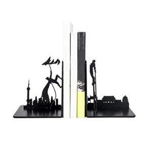 kizqyn bookends for shelves black metal bookends l-shaped simple office book clip bookshelf desktop heavy duty book ends stoppers book ends