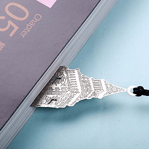 BYBYCD London Eiffel Tower Statue of Liberty Mark Page Metal Bookmark Stationery School Office Supply(Eiffel Tower)