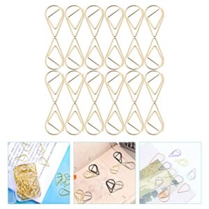 ibasenice Water Drop Paper Clips - 100 Pcs Gold Paper Clips/Metal Paper Clip Holders/Bookmarks Water Drop Shape Gold Paper Clips for Books, Memos, Paper, Posters, Photos