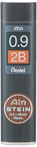 Pentel Ain Stein Mechanical Pencil Lead, 0.9mm 2B, 36 Leads (C279-2B)