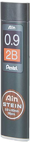 Pentel Ain Stein Mechanical Pencil Lead, 0.9mm 2B, 36 Leads (C279-2B)