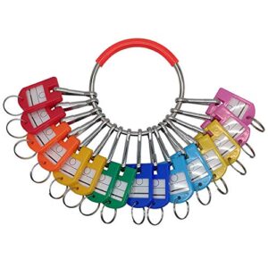 laben portable metal ring key organizer with 16 spring hooks & key tags with ring and label window
