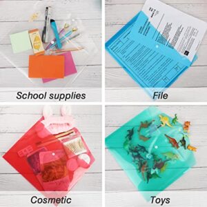 36pcs Plastic Envelopes, Clear Poly Envelopes with Snap Button Closure, Letter Size, Plastic File Folders for School Office Supplies, 8 Colors A4 Size