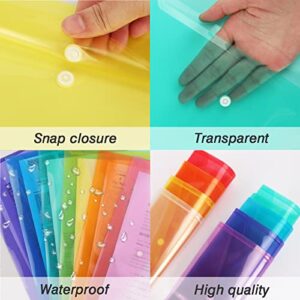 36pcs Plastic Envelopes, Clear Poly Envelopes with Snap Button Closure, Letter Size, Plastic File Folders for School Office Supplies, 8 Colors A4 Size