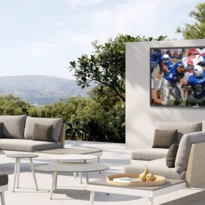 SYLVOX Outdoor TV, Waterproof 4K Smart TV, Supports Bluetooth Wi-Fi, Commercial Grade Equal Bezel LED TV, Suitable for Partial Sun Areas