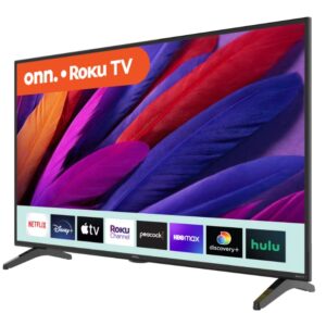 Onn 43-Inch Class 4K (2160P) Smart LED TV Compatible with Netflix, Disney+, YouTube, Apple TV, Compatible with Alexa and Google Assistant - 100012584 (Renewed)