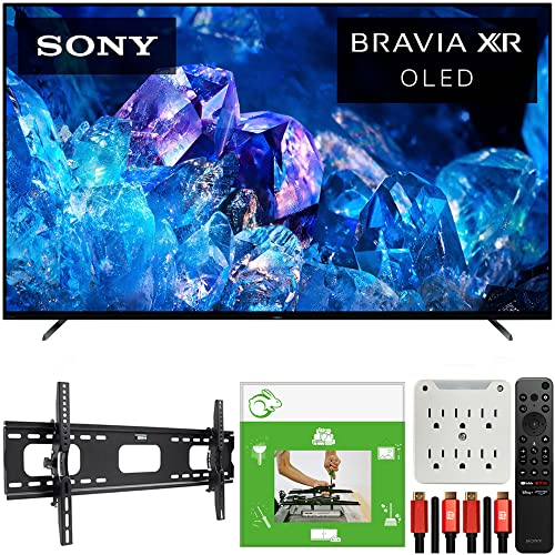 Sony XR77A80K Bravia XR A80K 77 inch 4K HDR OLED Smart TV 2022 Model Bundle with TaskRabbit Installation Services + Deco Mount Wall Mount + HDMI Cables + Surge Adapter