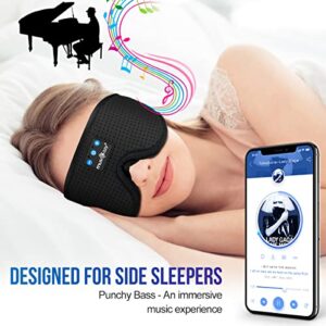 MUSICOZY Sleep Headphones Bluetooth Sports Headband, Wireless Music Sleeping Headphones Sleep Eye Mask Earbuds for Side Sleepers Workout Running Insomnia Travel Yoga Office, Pack of 2