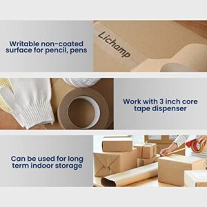 Lichamp Brown Packing Tape, Kraft Paper Tape Brown Gummed Tape for Packing Boxes, Shipping Cardboard and Carton Sealing, 6 Rolls x 2 inch x 55 Yard x 7 mil, B206BN