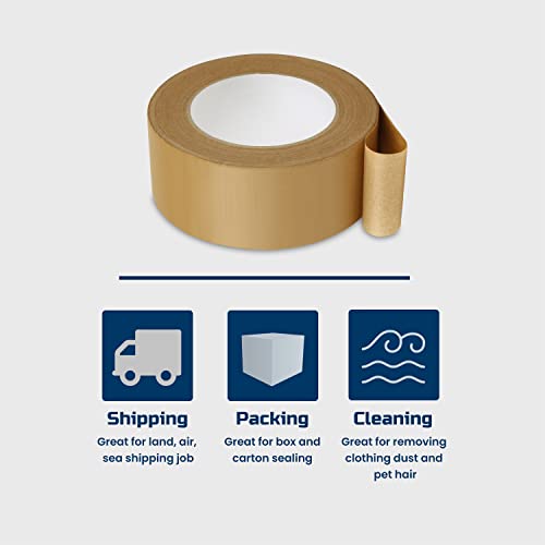 Lichamp Brown Packing Tape, Kraft Paper Tape Brown Gummed Tape for Packing Boxes, Shipping Cardboard and Carton Sealing, 6 Rolls x 2 inch x 55 Yard x 7 mil, B206BN