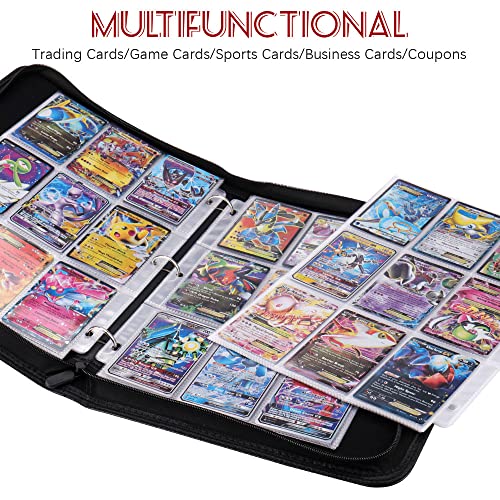 9-Pockets Card Binder Compatible with Pokemon, Othran Card Holder Binder 900 Pockets, Trading Card Binder with Removable Sleeves and Zipper for Kids Organized