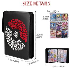 9-Pockets Card Binder Compatible with Pokemon, Othran Card Holder Binder 900 Pockets, Trading Card Binder with Removable Sleeves and Zipper for Kids Organized