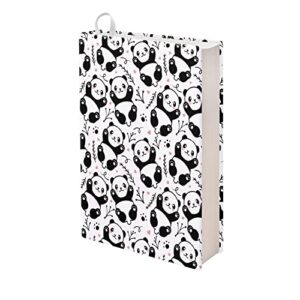 dreaweet cute panda book sleeve covers for paperbacks, decorative book holder sox for women men, washable reusable book accessories, easy to install