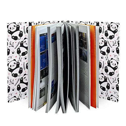 Dreaweet Cute Panda Book Sleeve Covers for Paperbacks, Decorative Book Holder Sox for Women Men, Washable Reusable Book Accessories, Easy to Install