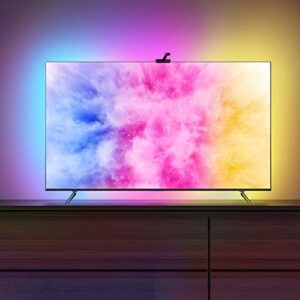 TV LED Backlights with Camera, Wi-Fi TV Backlights for 55-65 inch TVs PC, Compatible with Alexa & Google Assistant, App Control, Music Sync TV Lights, Adapter