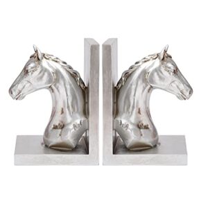 aivorin silver book end horse shape bookends shelf book stopper holder, 1 pair/2 pcs