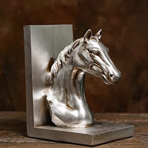 Aivorin Silver Book End Horse Shape Bookends Shelf Book Stopper Holder, 1 Pair/2 Pcs