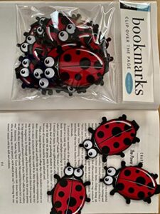 ladybug bookmarks – (set of 20 book markers) bulk animal bookmarks for students, kids, teens, girls & boys. ideal for reading incentives, birthday favors, reading awards and classroom prizes!