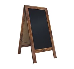 hbcy creations 40″ x 20″ rustic brown solid pine wood a-frame magnetic chalk board sign, menu chalkboard, framed chalkboard, outdoor sign, standing chalkboard, sandwich board