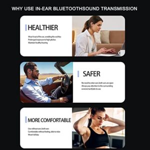 True Bone Conduction Concept Bluetooth Headset - Does Not Enter The Ear - Lightweight Body Design - Waterproof - for Sports Running Workout (Black)