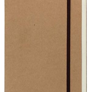 CooLeathor A5 Blank Notebook - 5.8 x 8.25 Inches Hard Kraft Cover Sketch Book with Elastic Closure, 80 Sheets / 160 Pages, Thick 100gsm Paper, Great for Sketching, Writing and Journal Refill