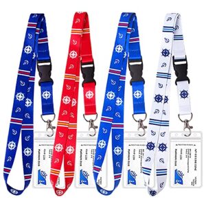 cruise lanyard for ship cards,4 pack cruise lanyard with waterproof id badge holder for all cruises ships key cards & must have accessories