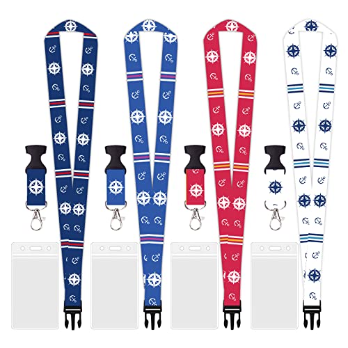 Cruise Lanyard for Ship Cards,4 Pack Cruise Lanyard with Waterproof Id Badge Holder for All Cruises Ships Key Cards & Must Have Accessories