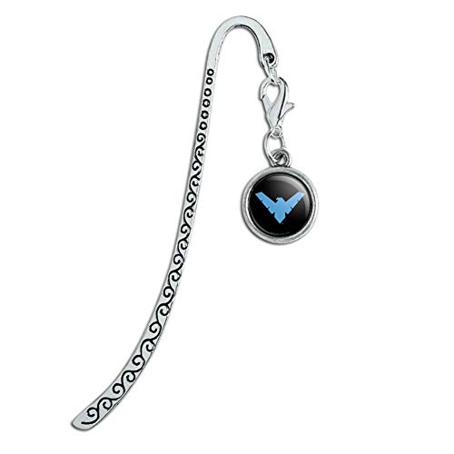 Batman Nightwing Logo Metal Bookmark Page Marker with Charm