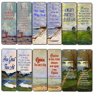 be still my soul religious bookmarks cards (60-pack) – stocking stuffers for men women baptism, youth group, cell group, vbs bible study, mission trip – best church supplies